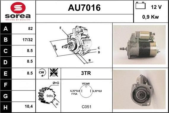 Sera AU7016 - Стартер autosila-amz.com