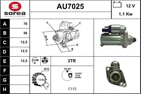 Sera AU7025 - Стартер autosila-amz.com