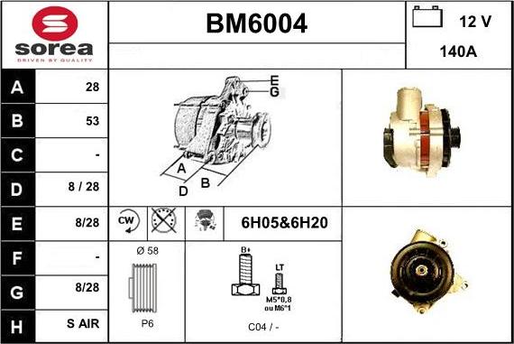 Sera BM6004 - Генератор autosila-amz.com