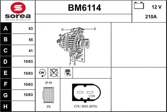 Sera BM6114 - Генератор autosila-amz.com