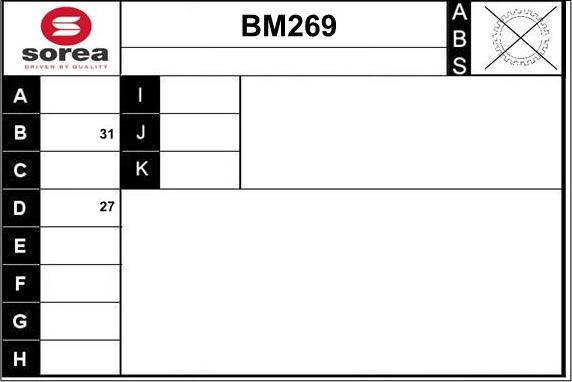 Sera BM269 - Приводной вал autosila-amz.com