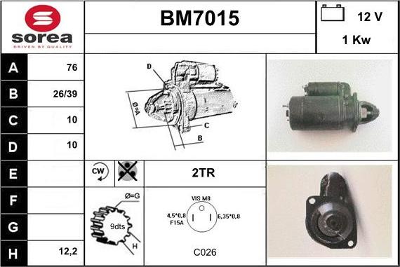 Sera BM7015 - Стартер autosila-amz.com