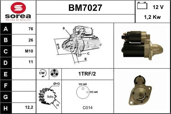 Sera BM7027 - Стартер autosila-amz.com