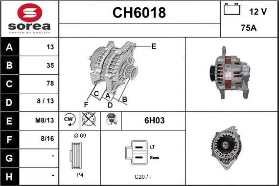 Sera CH6018 - Генератор autosila-amz.com