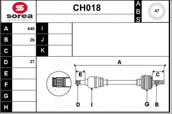 Sera CH018 - Приводной вал autosila-amz.com