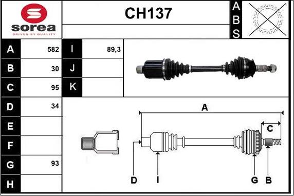 Sera CH137 - Приводной вал autosila-amz.com