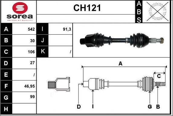 Sera CH121 - Приводной вал autosila-amz.com