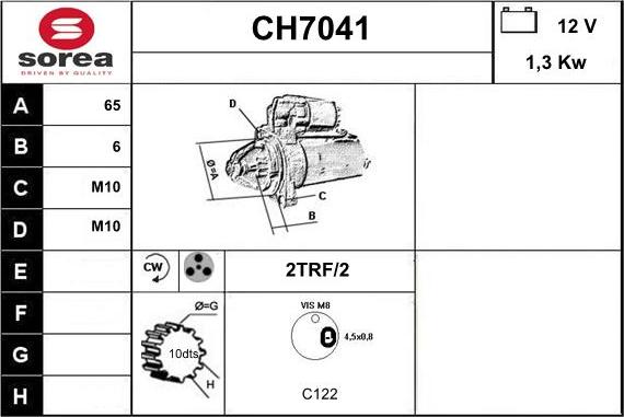 Sera CH7041 - Стартер autosila-amz.com