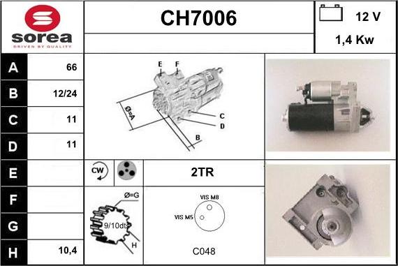 Sera CH7006 - Стартер autosila-amz.com