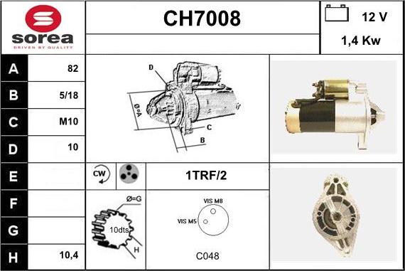 Sera CH7008 - Стартер autosila-amz.com