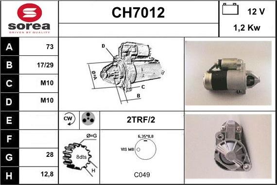 Sera CH7012 - Стартер autosila-amz.com