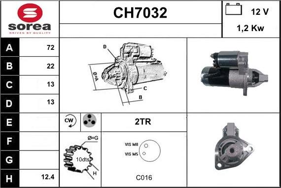 Sera CH7032 - Стартер autosila-amz.com