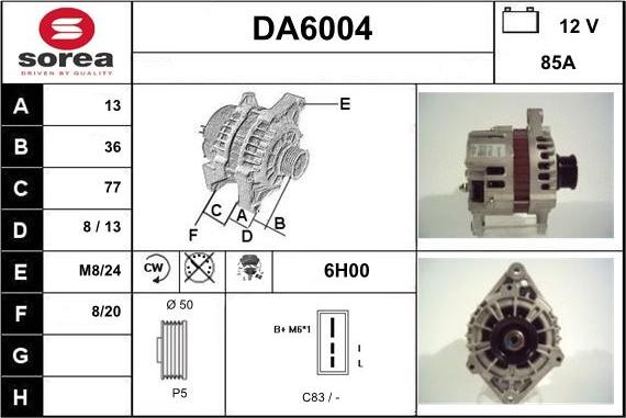 Sera DA6004 - Генератор autosila-amz.com