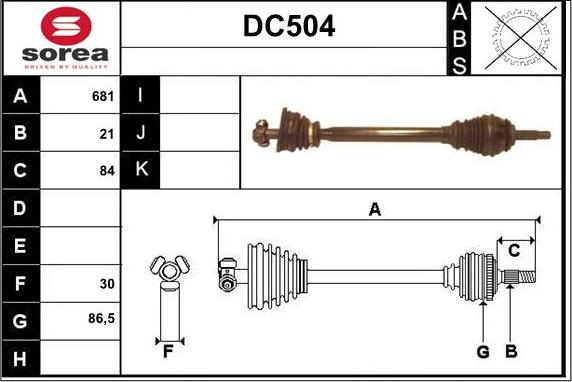 Sera DC504 - Приводной вал autosila-amz.com