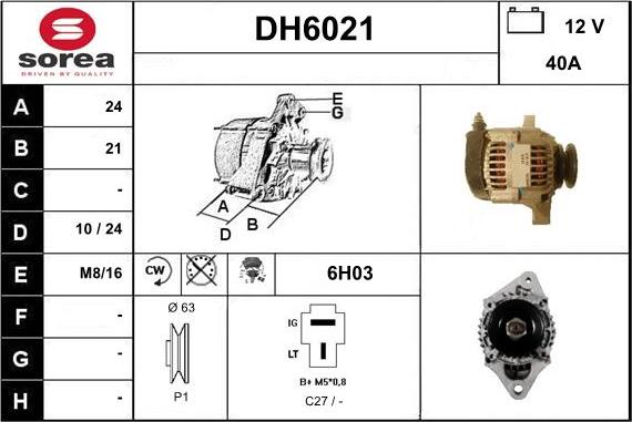 Sera DH6021 - Генератор autosila-amz.com