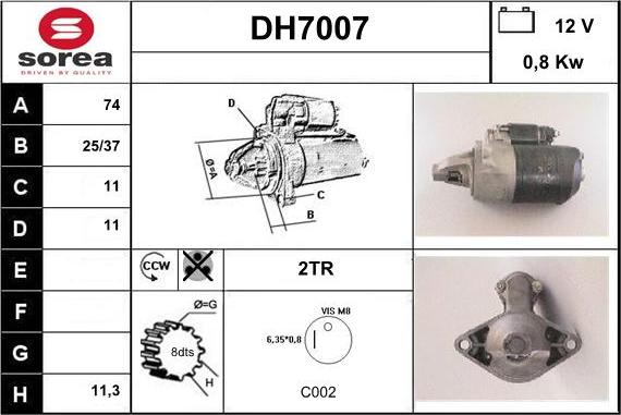 Sera DH7007 - Стартер autosila-amz.com