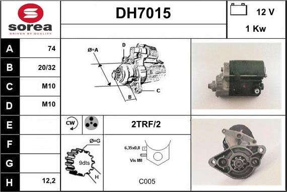 Sera DH7015 - Стартер autosila-amz.com