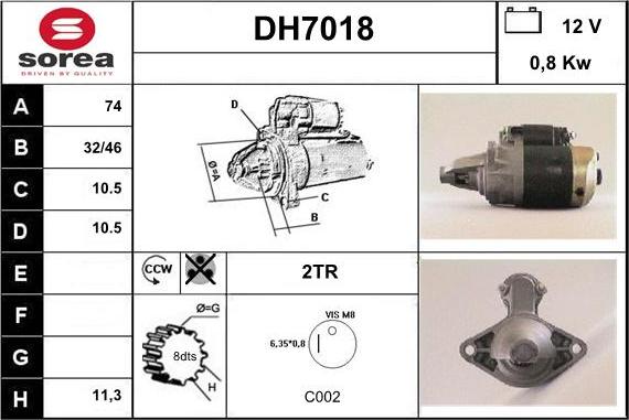 Sera DH7018 - Стартер autosila-amz.com