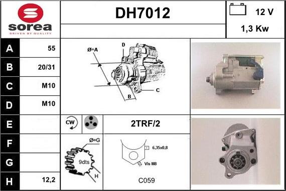 Sera DH7012 - Стартер autosila-amz.com