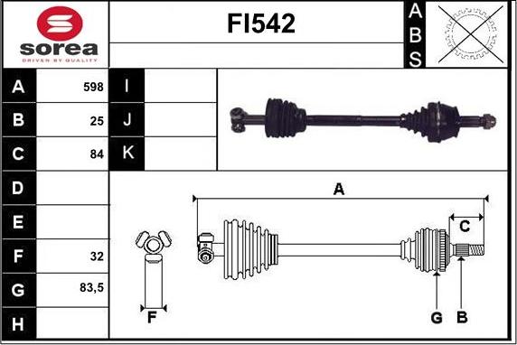 Sera FI542 - Приводной вал autosila-amz.com