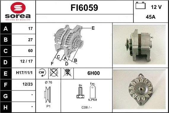 Sera FI6059 - Генератор autosila-amz.com