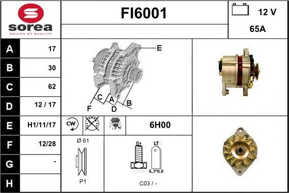 Sera FI6001 - Генератор autosila-amz.com