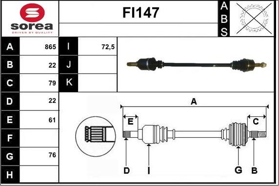 Sera FI147 - Приводной вал autosila-amz.com