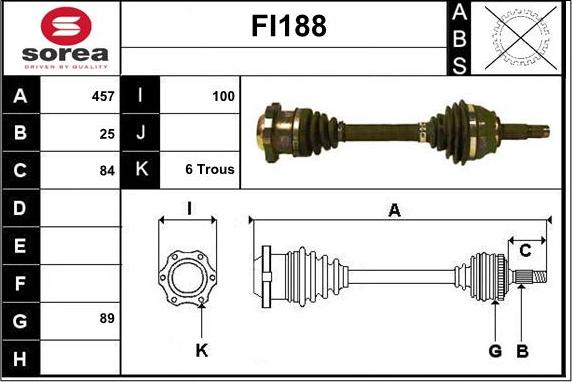 Sera FI188 - Приводной вал autosila-amz.com