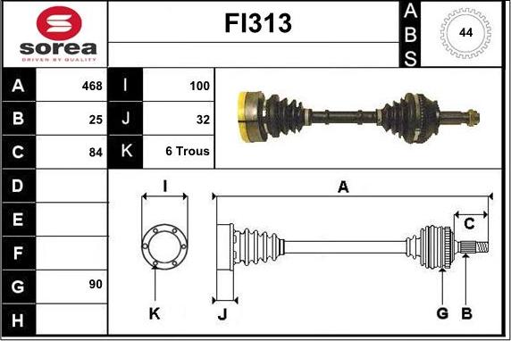 Sera FI313 - Приводной вал autosila-amz.com