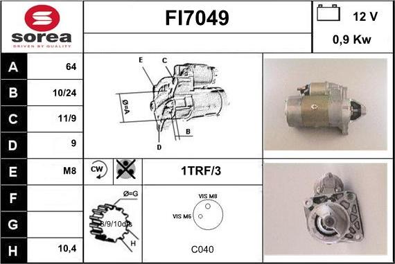 Sera FI7049 - Стартер autosila-amz.com