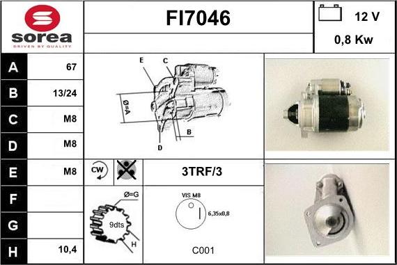 Sera FI7046 - Стартер autosila-amz.com