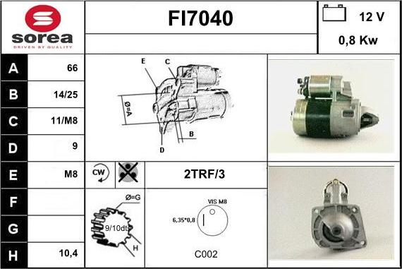 Sera FI7040 - Стартер autosila-amz.com