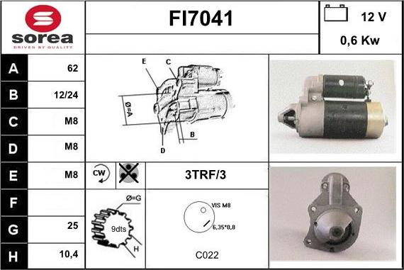 Sera FI7041 - Стартер autosila-amz.com