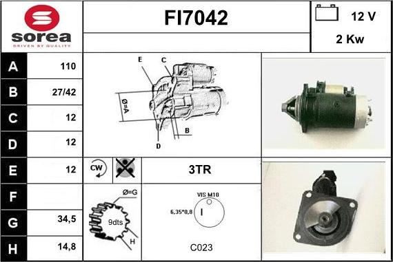 Sera FI7042 - Стартер autosila-amz.com