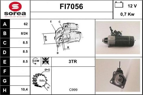 Sera FI7056 - Стартер autosila-amz.com