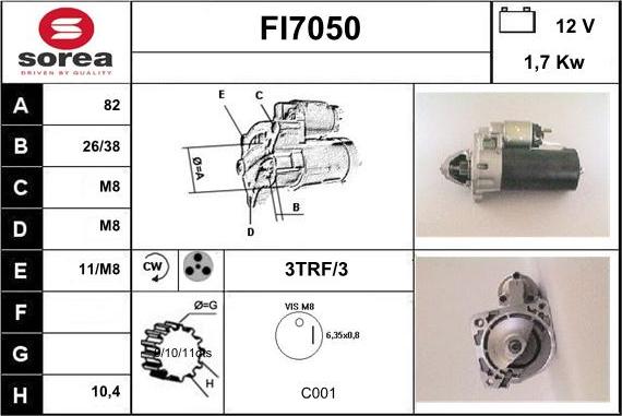 Sera FI7050 - Стартер autosila-amz.com