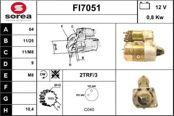 Sera FI7051 - Стартер autosila-amz.com