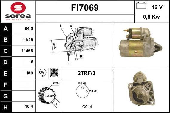 Sera FI7069 - Стартер autosila-amz.com