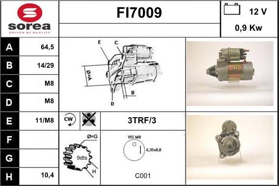 Sera FI7009 - Стартер autosila-amz.com