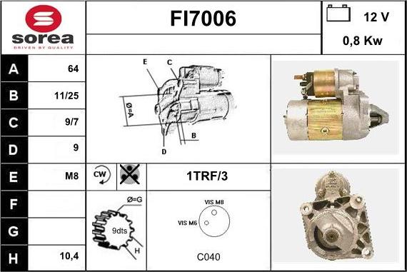 Sera FI7006 - Стартер autosila-amz.com