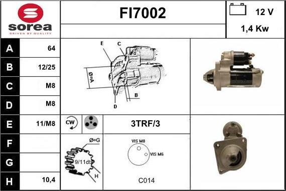 Sera FI7002 - Стартер autosila-amz.com