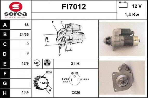 Sera FI7012 - Стартер autosila-amz.com