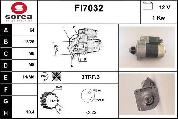 Sera FI7032 - Стартер autosila-amz.com