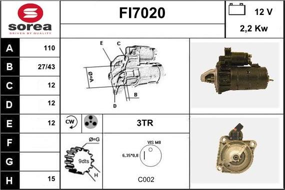 Sera FI7020 - Стартер autosila-amz.com