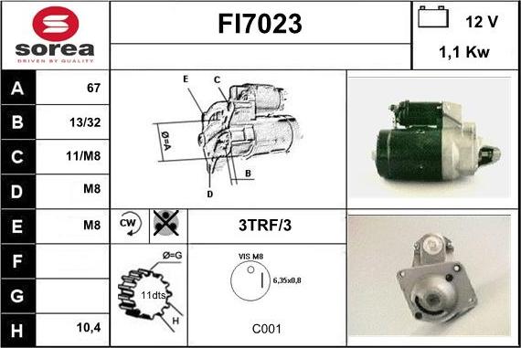 Sera FI7023 - Стартер autosila-amz.com