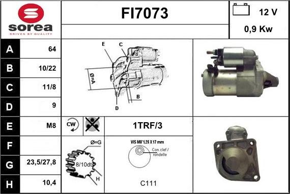 Sera FI7073 - Стартер autosila-amz.com