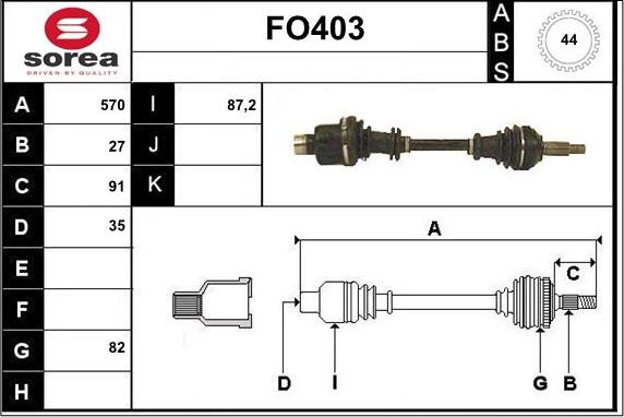 Sera FO403 - Приводной вал autosila-amz.com