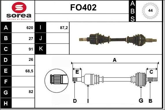 Sera FO402 - Приводной вал autosila-amz.com