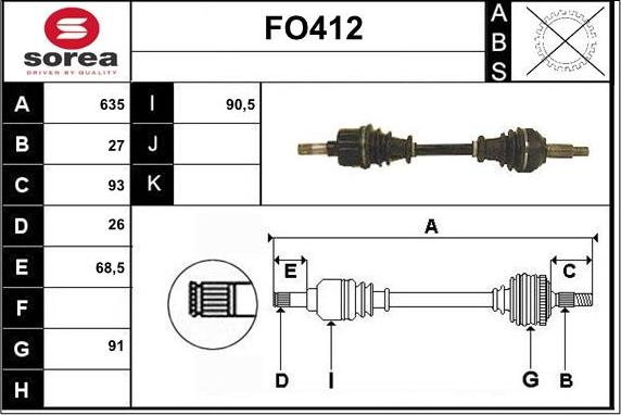 Sera FO412 - Приводной вал autosila-amz.com