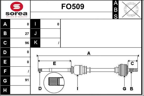 Sera FO509 - Приводной вал autosila-amz.com